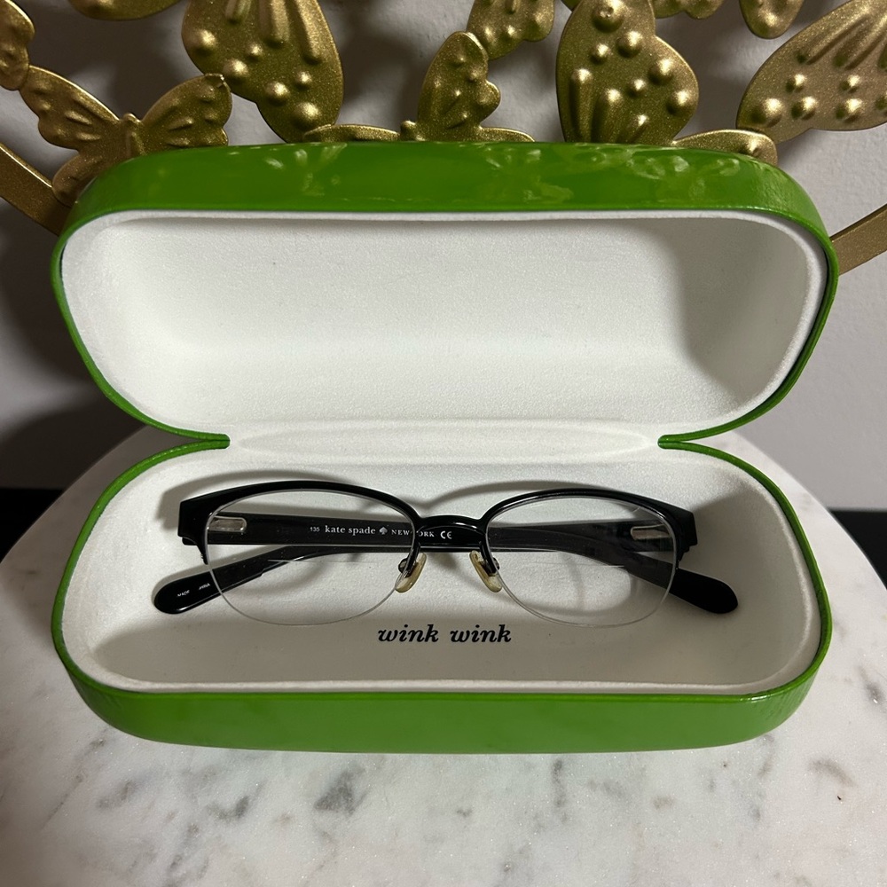 Kate Spade Black and Green Eyewear with Stylish Case
